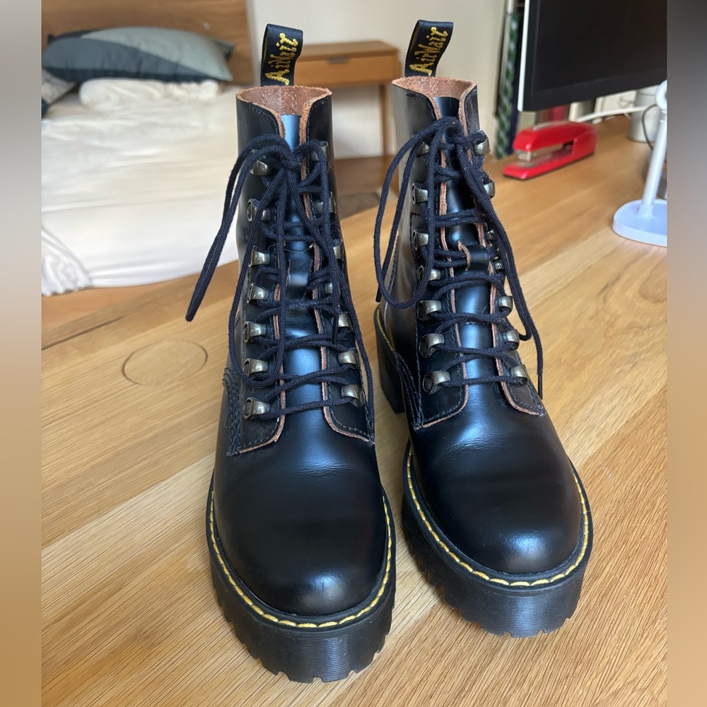 SOLD-Black Dr. Martens Leona Boots - Size 37